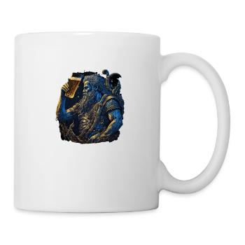 Neptun, Herrscher der Meere mit Bier - Tasse - Weiß - Rechts
