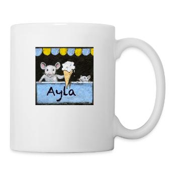 Ayla Personalised Name with mice selling Icecream - Mug - white - Right