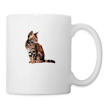 Bengal Cat in Polygon Style - Geometric - Mug - white - Right