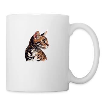 Painted Bengal Cat Portrait - Art - Mug - white - Right
