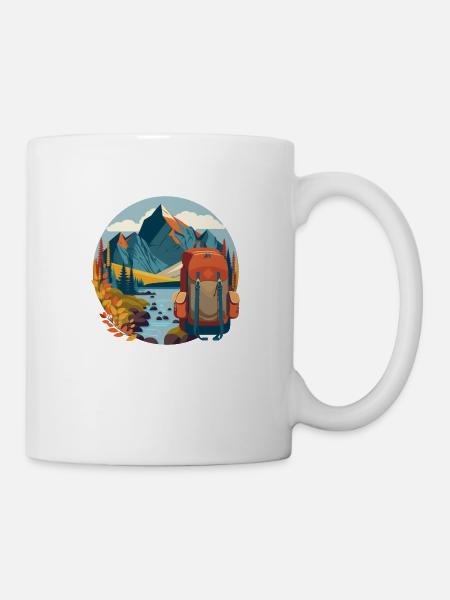 Randonnées en pleine nature entre montagne et lac - Mug blanc - blanc
