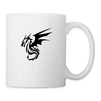 Schwarzer Drache - Tasse - Weiß - Rechts