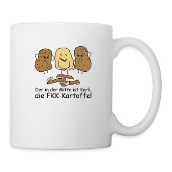 Karli, die FKK Kartoffel - Tasse - Weiß - Rechts