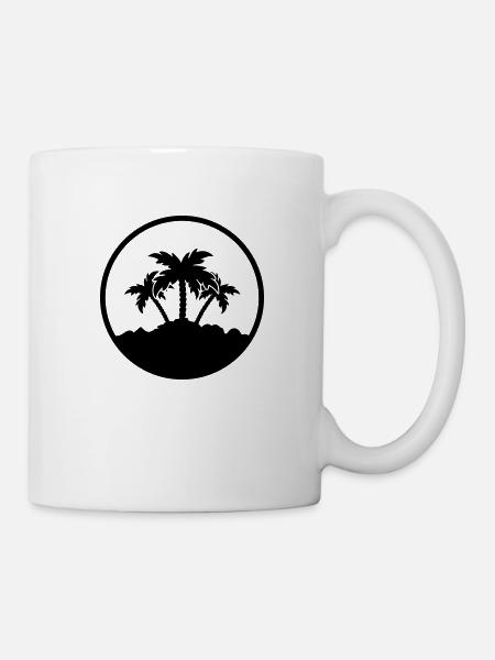 palmen design - Tasse - Weiß