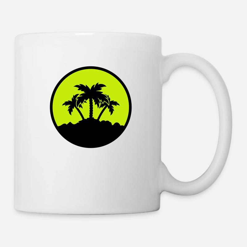 palmen design - Tasse - Weiß