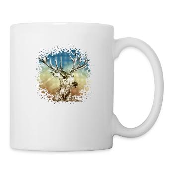 Hirsch - Tasse - Weiß - Rechts