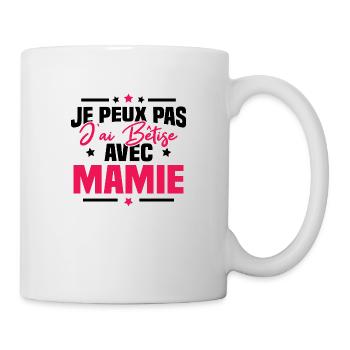 Je peux pas j'ai bêtise avec mamie - Mug blanc - blanc - Droite