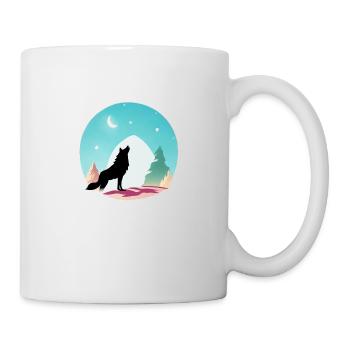 Wolf - Tasse - Weiß - Rechts