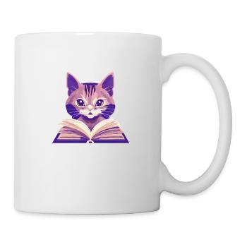 Cat Books Domestic Cat Cat Book Kitten Reading - Mug - white - Right