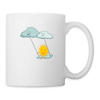 Funny sun and cute clouds - Mug - white - Right