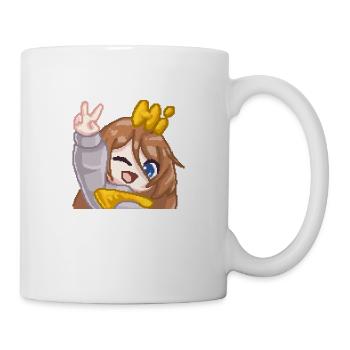 PillowG1rl Emote mit Hi und Peace-Zeichen - Tasse - Weiß - Rechts