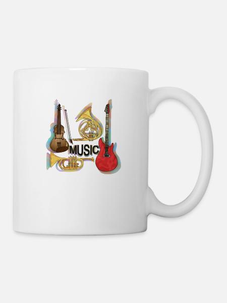 Musikinstrumente - Tasse - Weiß