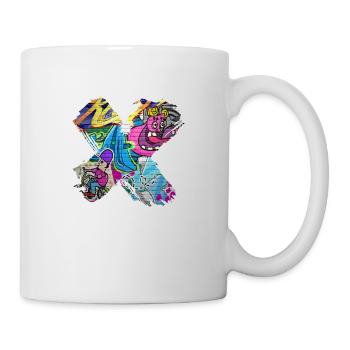 Graffiti-Stil Splash Hip Hop Farben Maler Farbe - Tasse - Weiß - Rechts