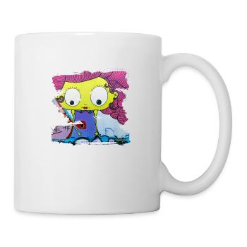 Graffiti-Stil Splash Hip Hop Farben Maler Farbe - Tasse - Weiß - Rechts