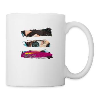 Graffiti-Stil Splash Hip Hop Farben Maler Farbe - Tasse - Weiß - Rechts