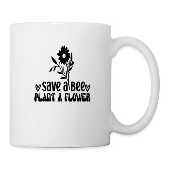 Sauver une abeille Planter une fleur - Mug blanc - blanc - Droite