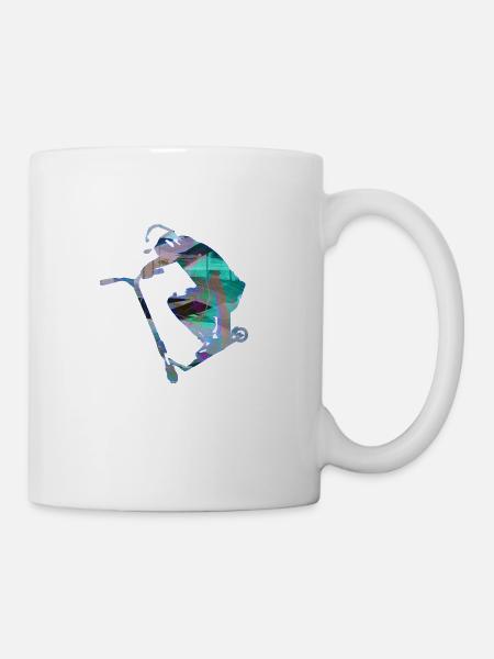 Stuntscooter,Trickscooter,tricks,stunt,e-scooter, - Tasse - Weiß