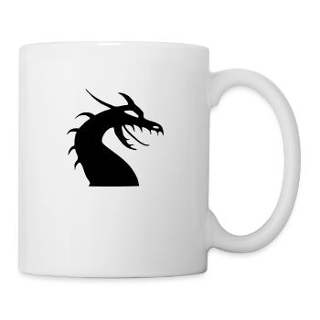 Drachenkopf Silhouette - Tasse - Weiß - Rechts