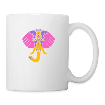 Symbol of an Indian elephant, culture of India - Mug - white - Right