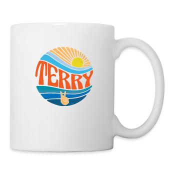Frotteehemd Vintage Sunset Terry Groovy Krawatte Dye - Tasse - Weiß - Rechts