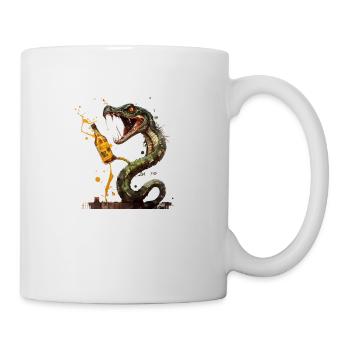 Gefährlich coole Schlange mit Bier - Tasse - Weiß - Rechts