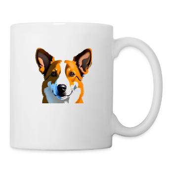 Dessin réaliste de chien brun clair - Mug blanc - blanc - Droite