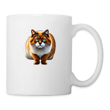 Pelzkatze mit tiefen Augen - Tasse - Weiß - Rechts