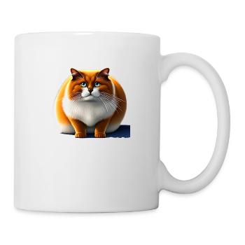 Gros chat avec fourrure moelleuse - Mug blanc - blanc - Droite