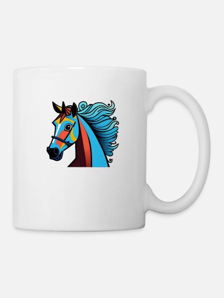 Colorful horse portrait - Mug - white
