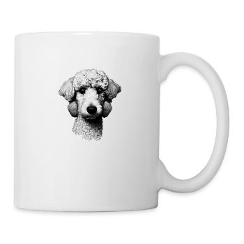 Pudel Design Grafik Druck Motiv - Tasse - Weiß - Rechts