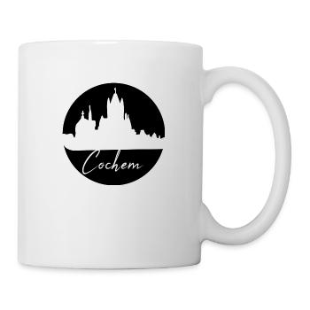 cochem,skyline,kreis,schwarzer kreis - Tasse - Weiß - Rechts