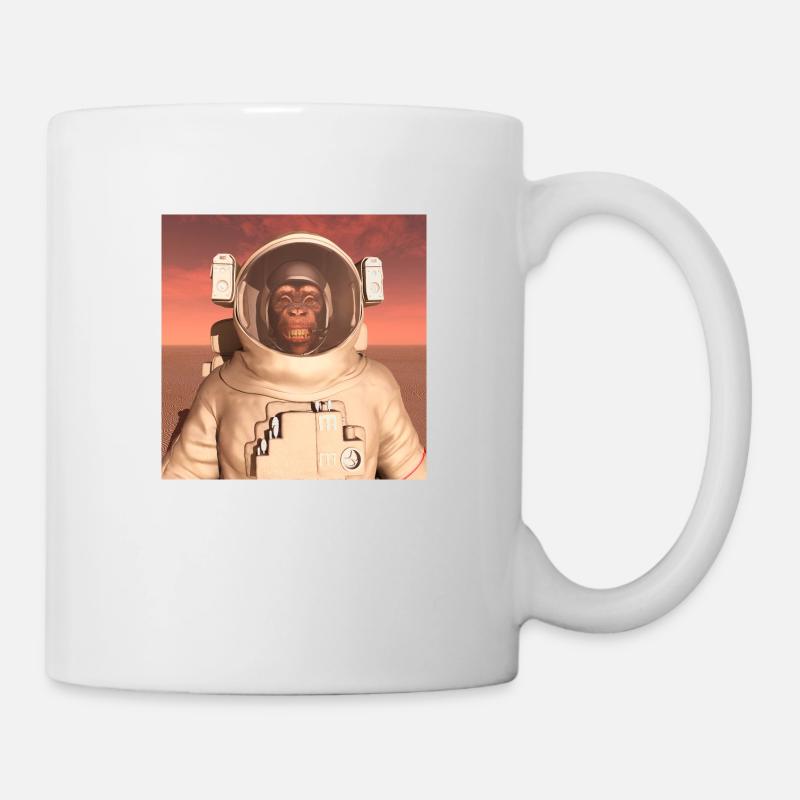 Schimpanse im Raumanzug auf dem Mars - Tasse - Weiß