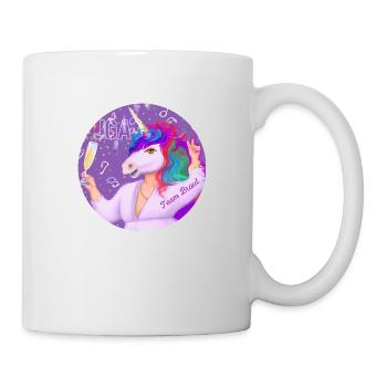 JGA Einhorn mit Sektglas - Team Braut - Tasse - Weiß - Rechts
