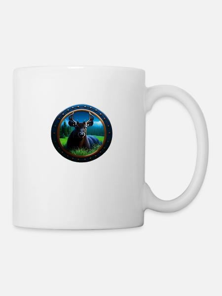 Hirsch im Gras - Tasse - Weiß