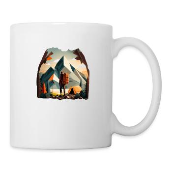 Wandern in den Bergen Outdoor Design - Tasse - Weiß - Rechts