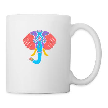 Symbol of an Indian elephant, culture of India - Mug - white - Right