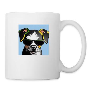 Colorful Dog With Sunglasses - Mug - white - Right