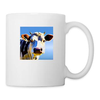 Cow with horns - Mug - white - Right