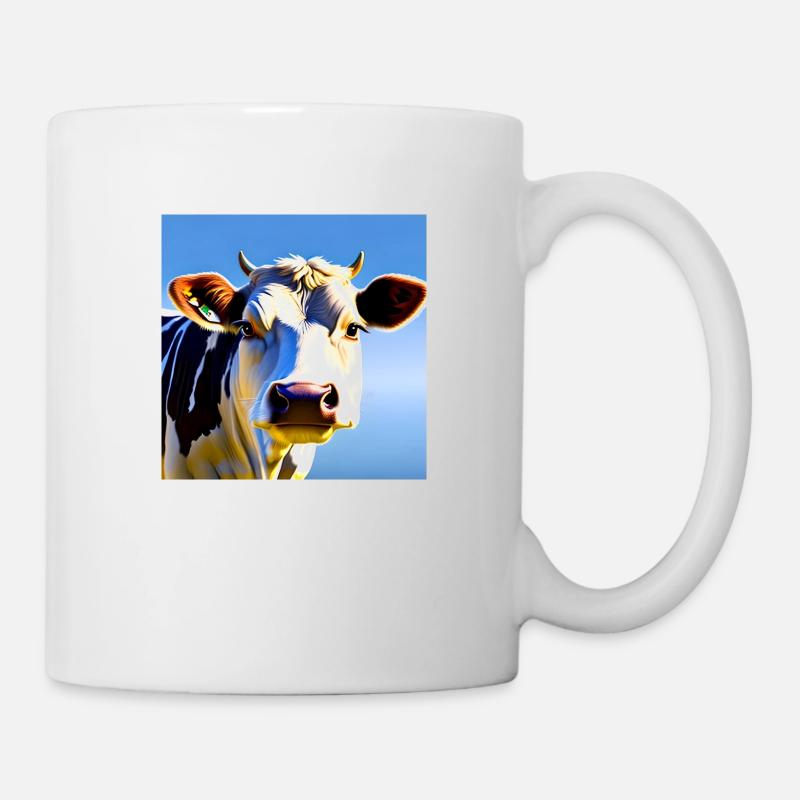 Kuh mit Hörnern - Tasse - Weiß