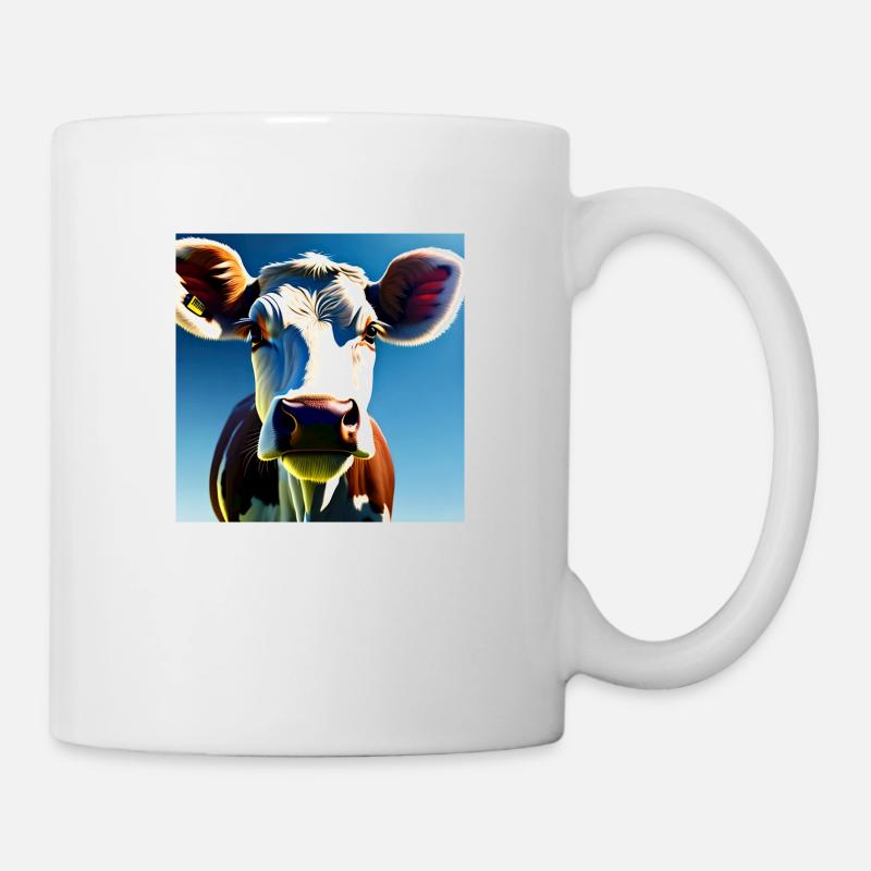 Brown and White Cow - Mug - white