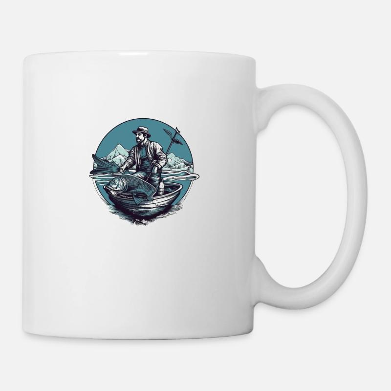 Fisherman on the Sea - Mug - white