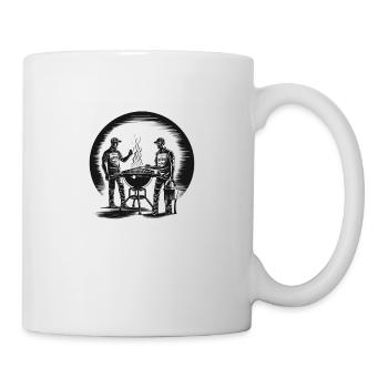 Männer am Grill - Tasse - Weiß - Rechts