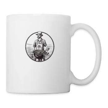 Mann am Grill - Tasse - Weiß - Rechts