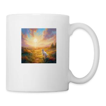 Hund im Himmel - Vierbeiner verlässt die Welt - Tasse - Weiß - Rechts