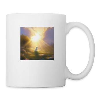 Hund im Himmel - Vierbeiner verlässt die Welt - Tasse - Weiß - Rechts