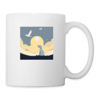 Hund im Himmel - Vierbeiner verlässt die Welt - Tasse - Weiß - Rechts