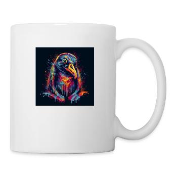 Trippy Psychadelic Pinguin sitzend - Tasse - Weiß - Rechts