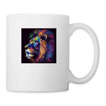 Proud Lion Portrait Head Old - Mug - white - Right