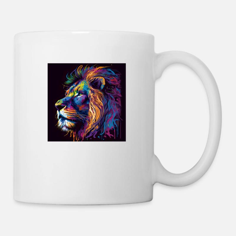 Fier Lion Portrait Tête Old - Mug blanc - blanc