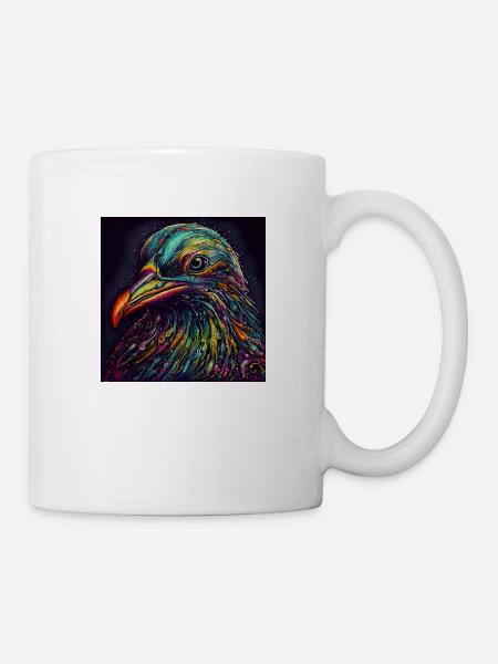 Psychadelic Pigeon - Tasse - Weiß